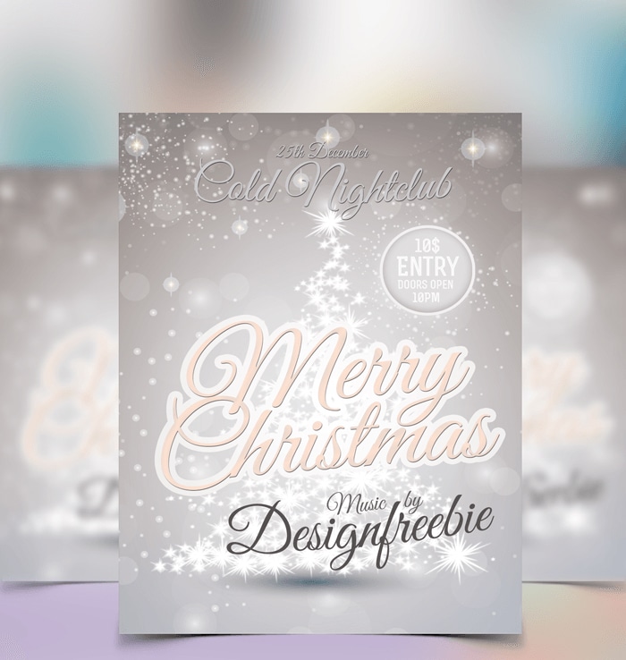Snowy Christmas Free Flyer Template PSD