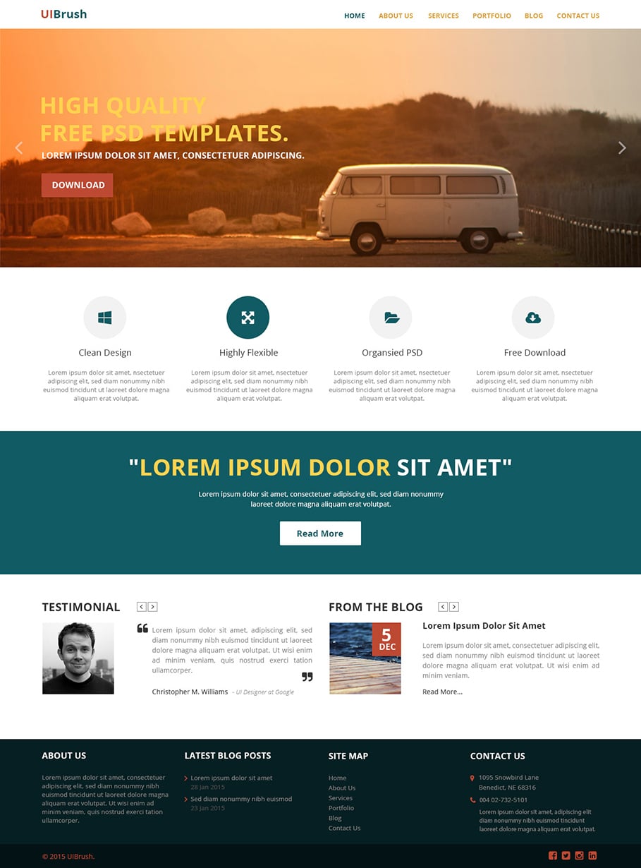 UIBrush Free Multi Purpose Template PSD