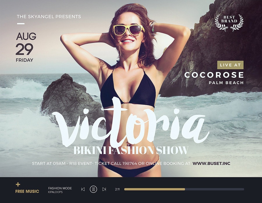 Victoria Bikini Show Flyer PSD
