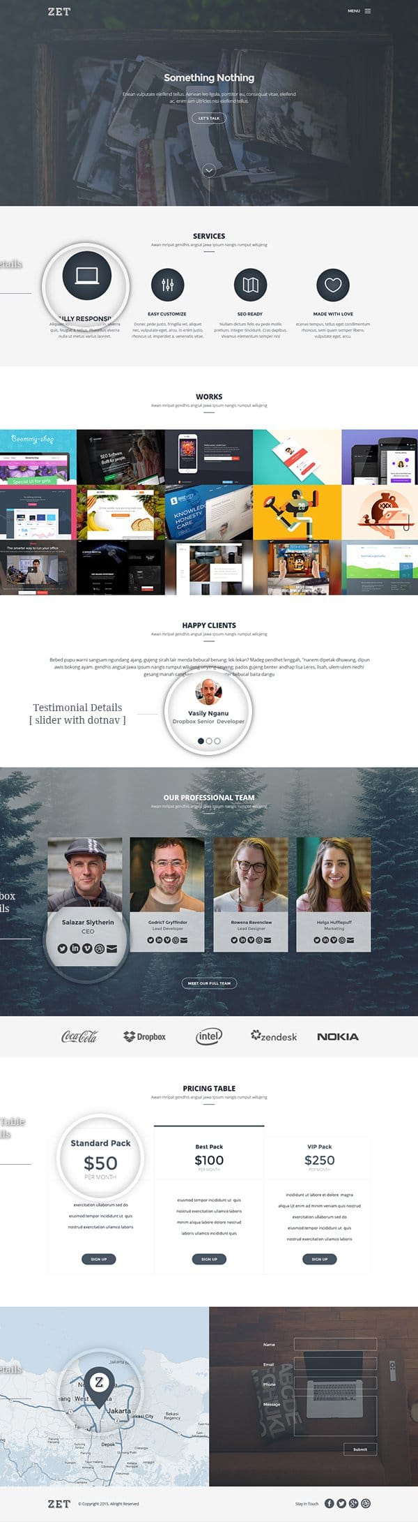 Zet – Free One Page Template PSD