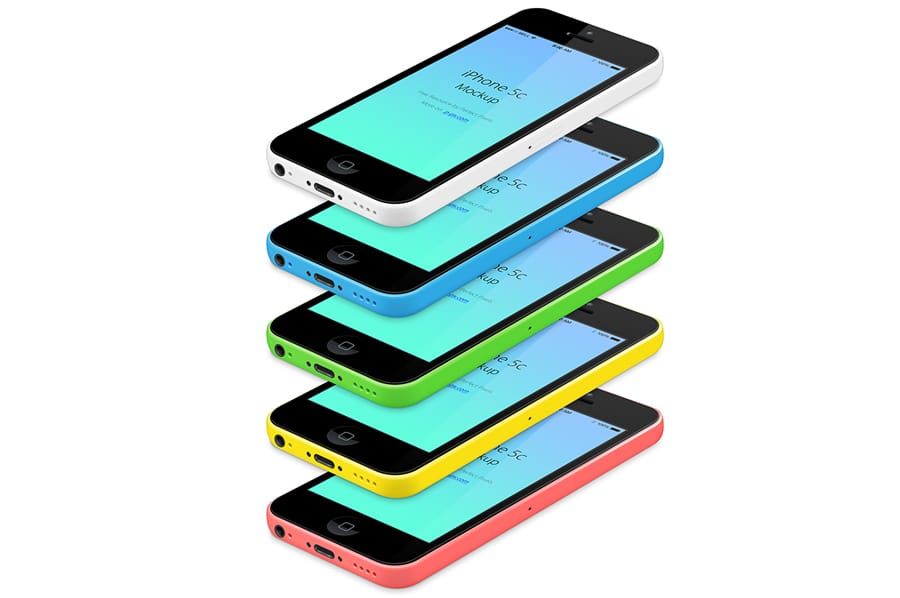 iPhone 5c Vector Mockup PSD