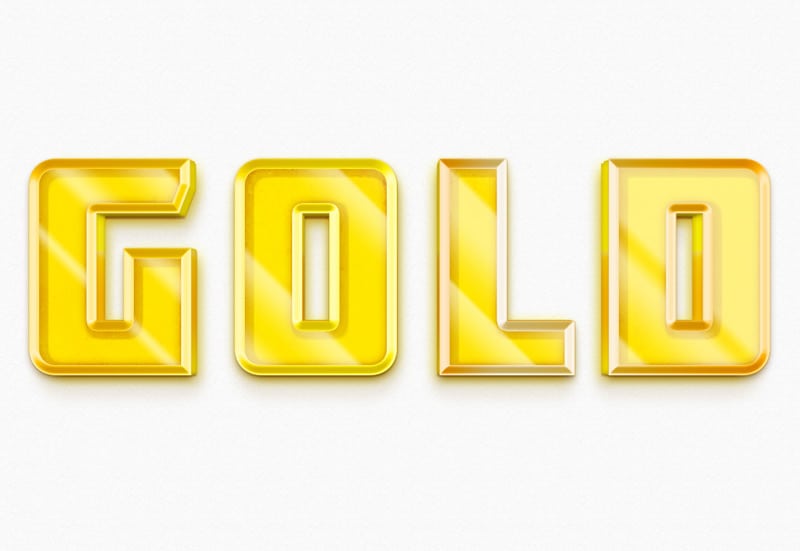 3D Gold Text Style PSD