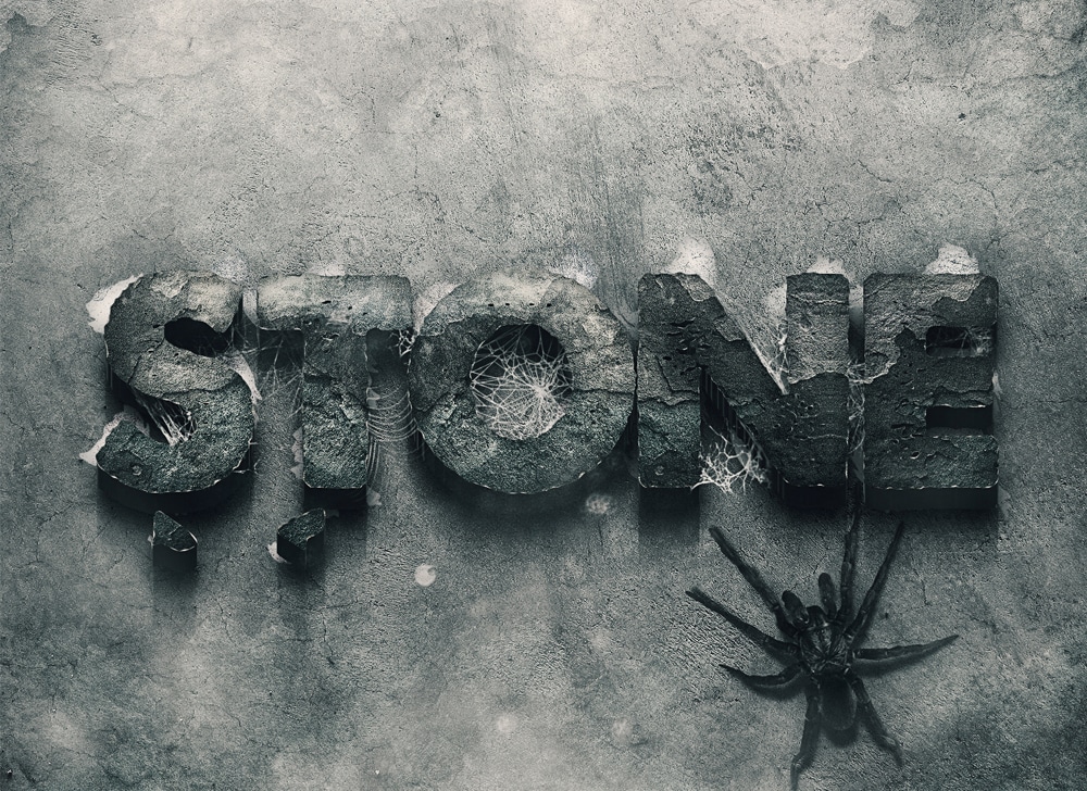 3d Stone Text Style PSD
