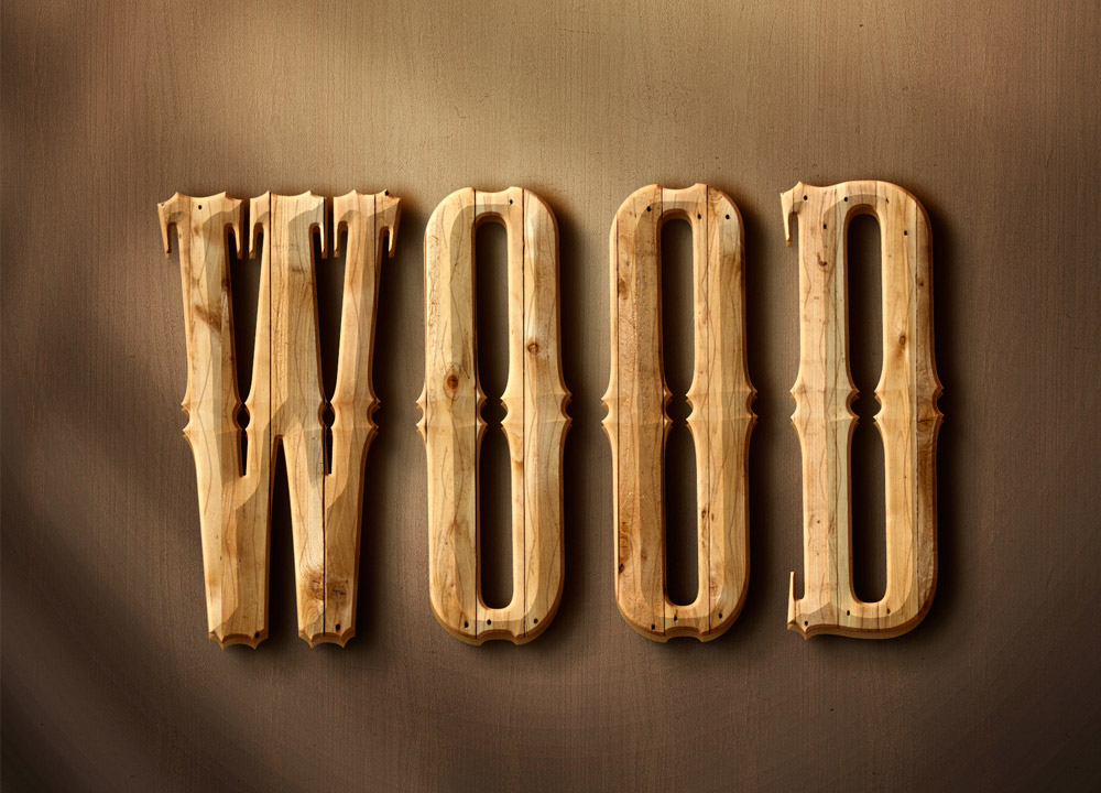 3d Wood Text Style