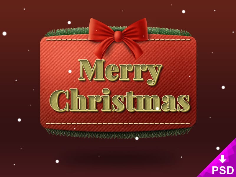 Christmas Ribbon Text Style PSD