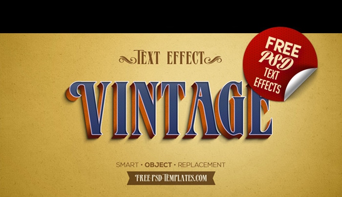 Free Retro Vintage Text Effects PSD