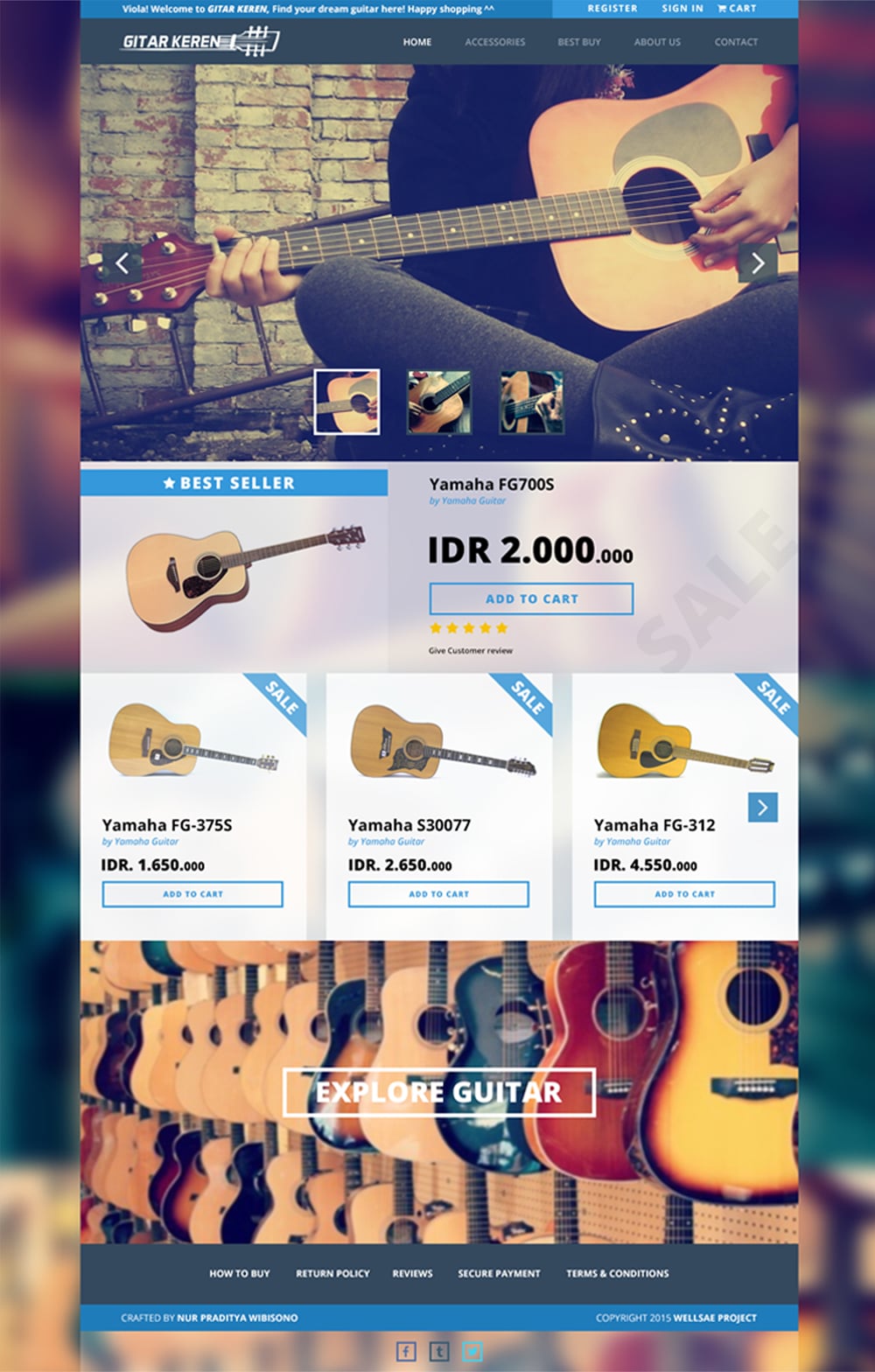 Gitar Keren - Free WebTemplate PSD
