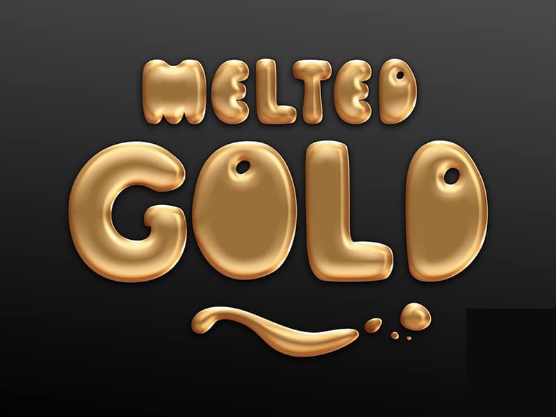 Melted Gold Text Style PSD