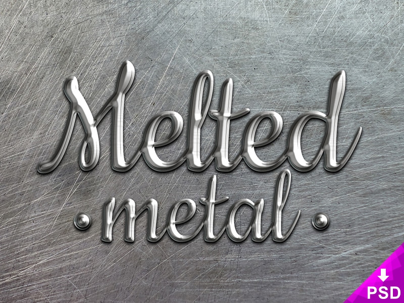 Melted Metal Text Style PSD