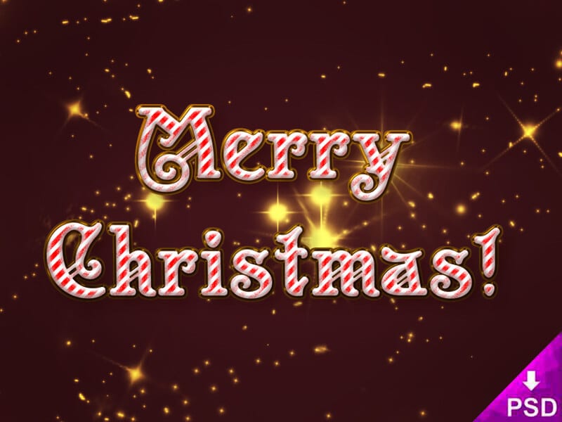 Merry Christmas Text Style PSD