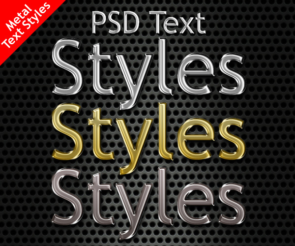 Photoshop Metal Text Styles PSD