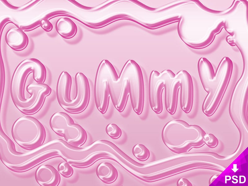 Pink Gummy Text Style PSD