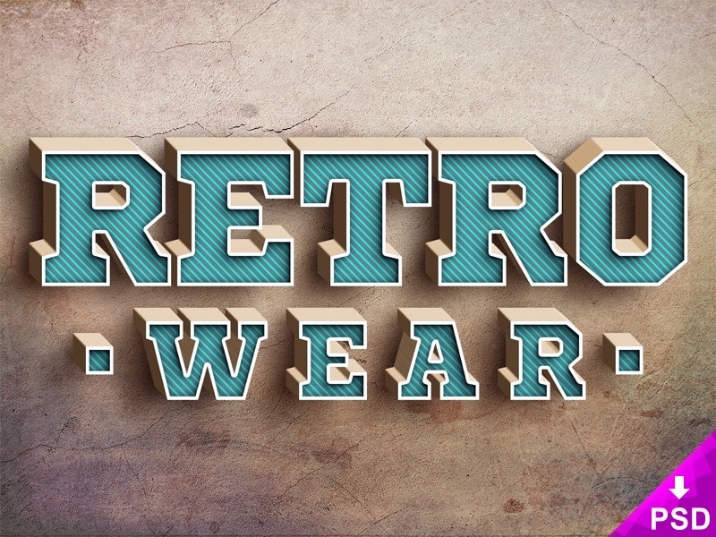 Retro Text Style PSD