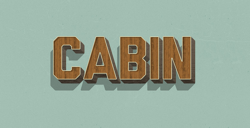 Retro Wood Text Styles PSD