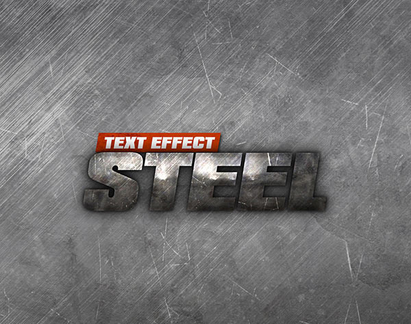 Steel Text Effect PSD