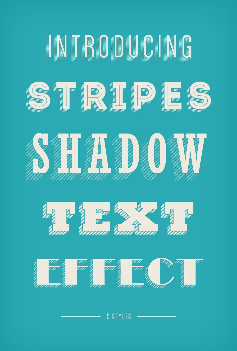 Stripes Shadow Text Effect PSD