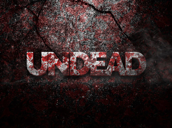 Undead 3D Text Effect PSD