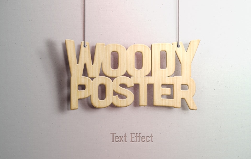 Woody Text Effect PSD