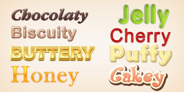 Yummy Photoshop Text Styles PSD