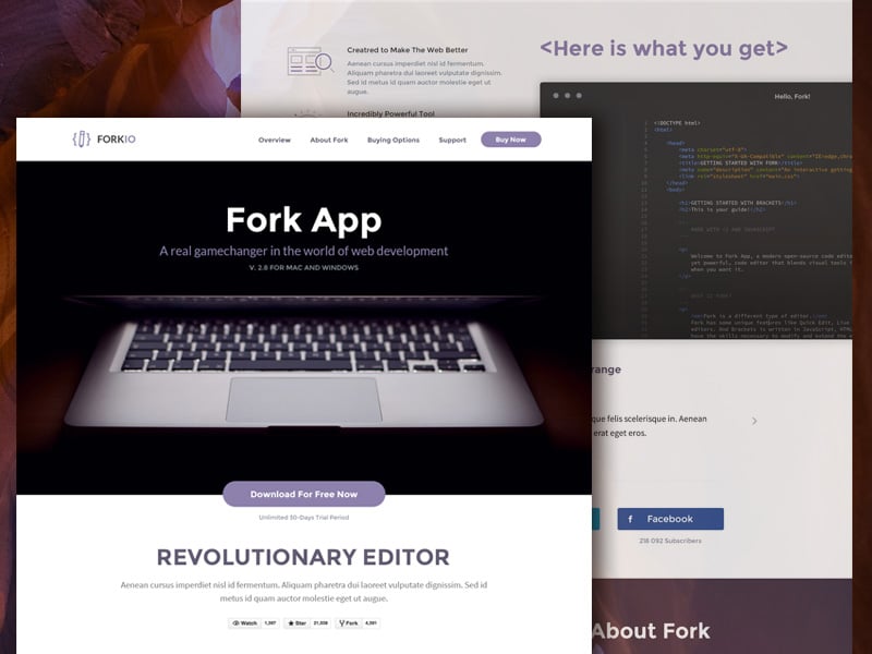 Forkio Free One Page Website Template