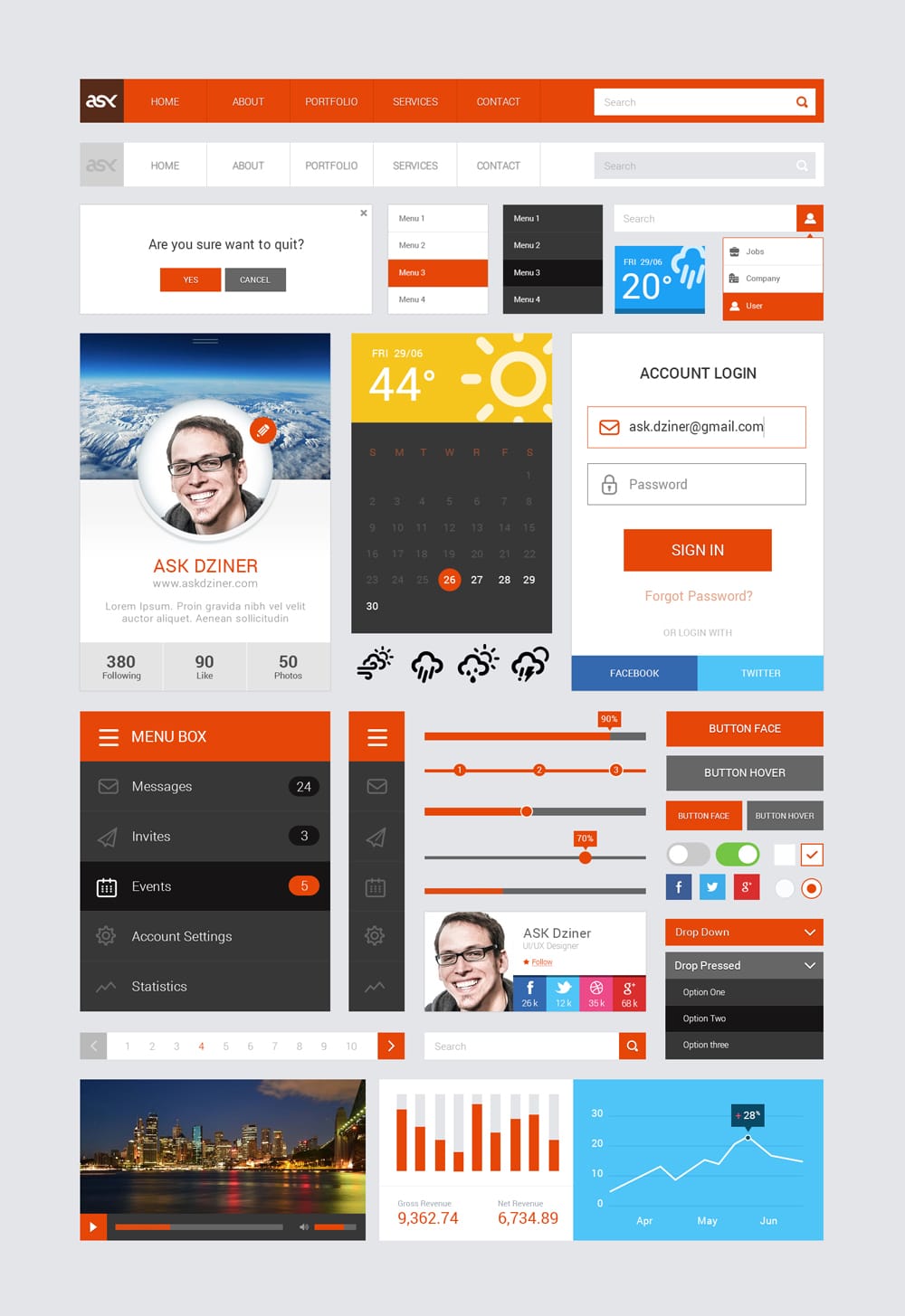 Ask Free UI Kit PSD