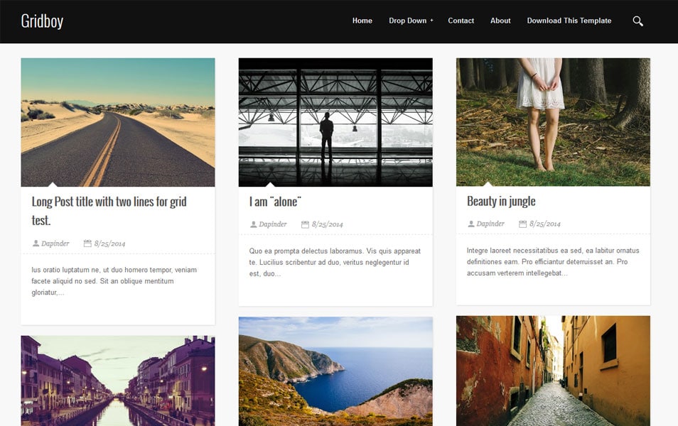 Gridboy responsive blogger template