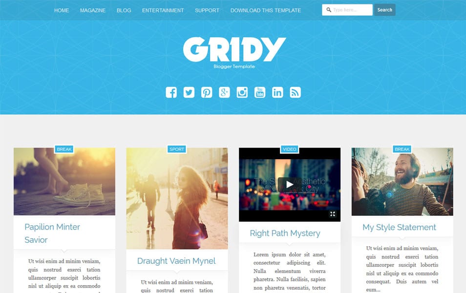 Gridy Responsive Blogger Template