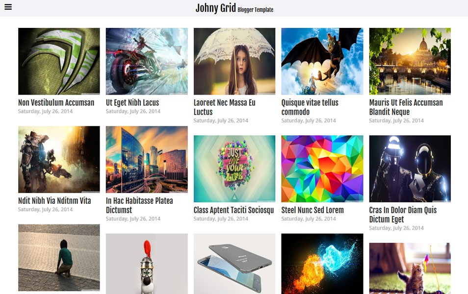 Johny Grid Responsive Blogger Template