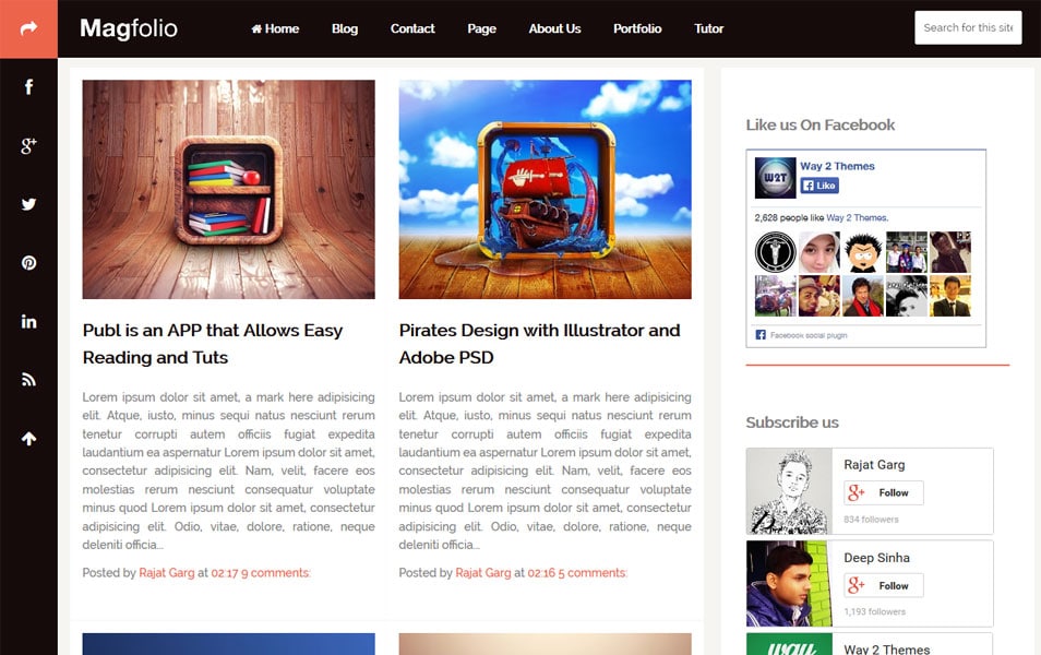 Magfolio Blogger Template