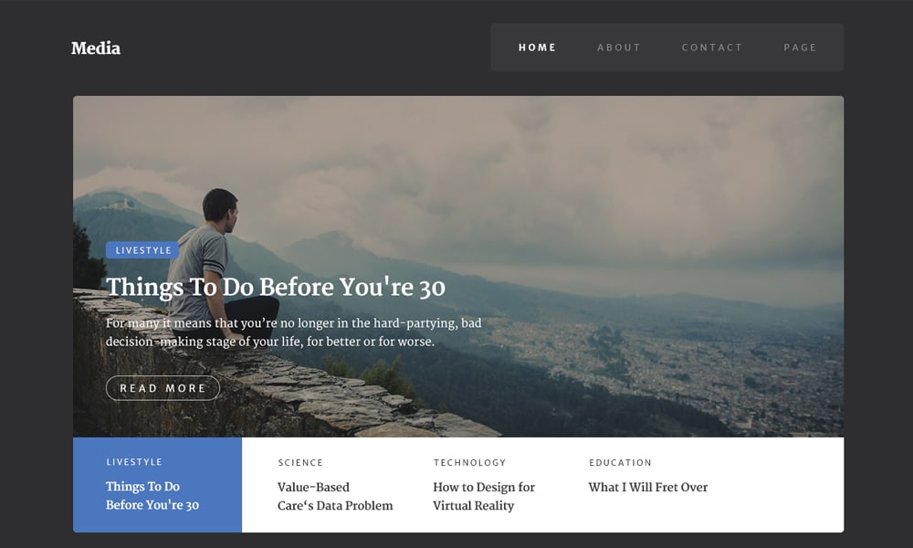 Media - Free Web Template PSD
