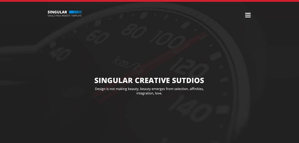 Singular - Free One Page Website Template PSD