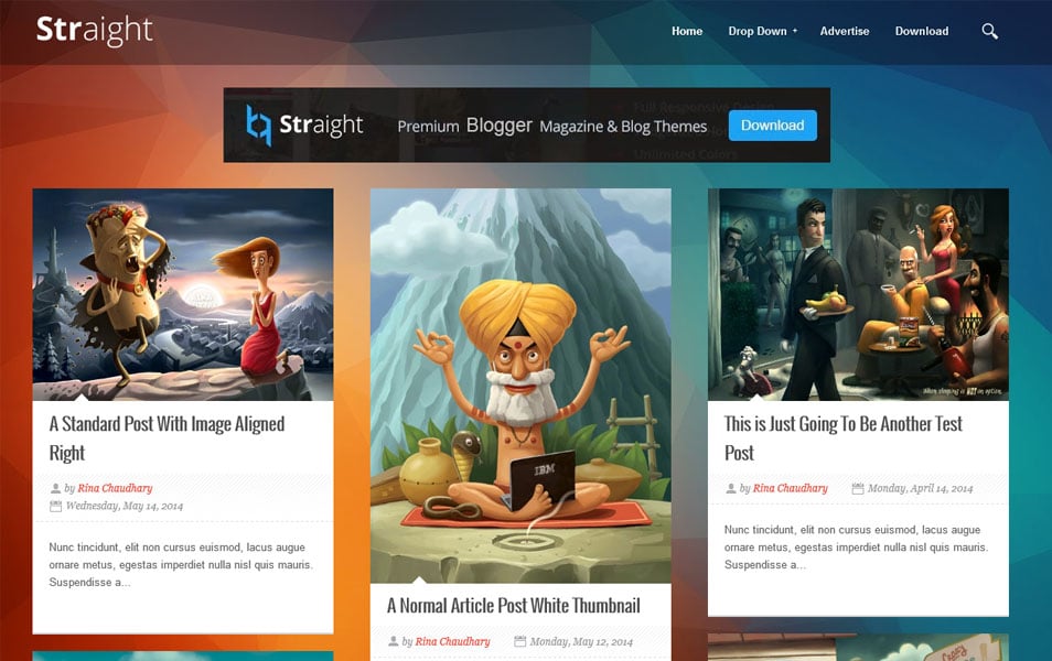 Straight Responsive Blogger Template