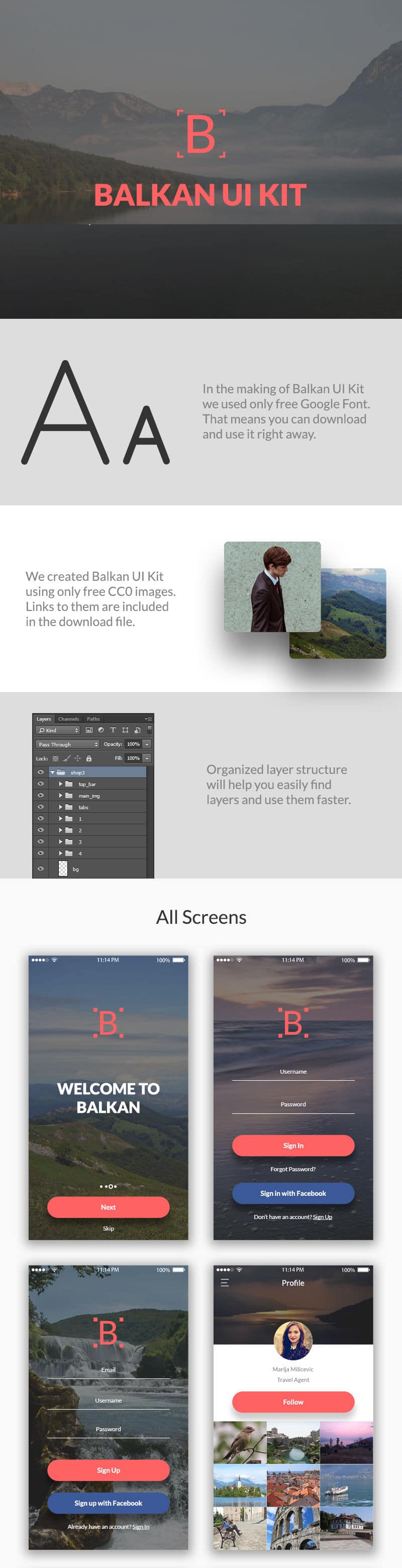 Balkan UI Kit PSD