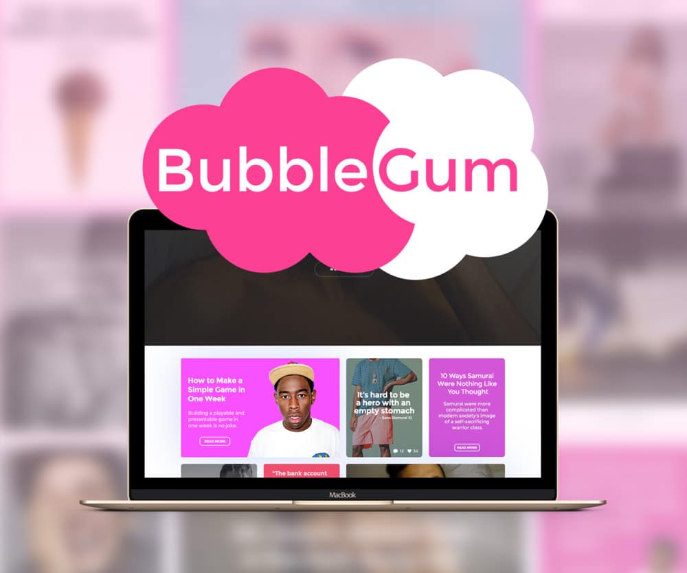 BubbleGum Free UI Kit PSD