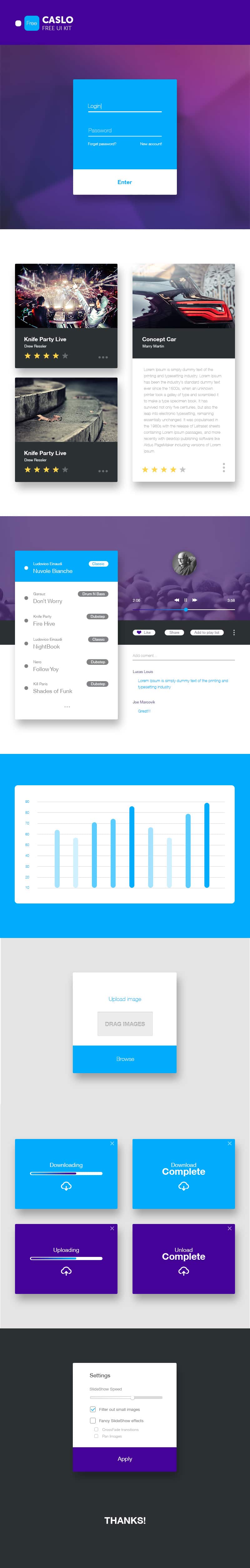 Caslo Free UI Kit