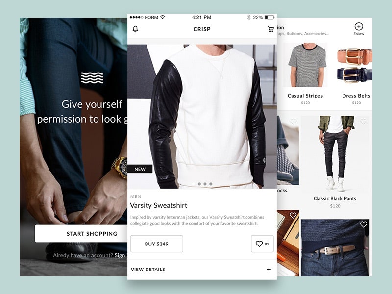 Crisp - Free Ecommerce UI Kit for Sketch