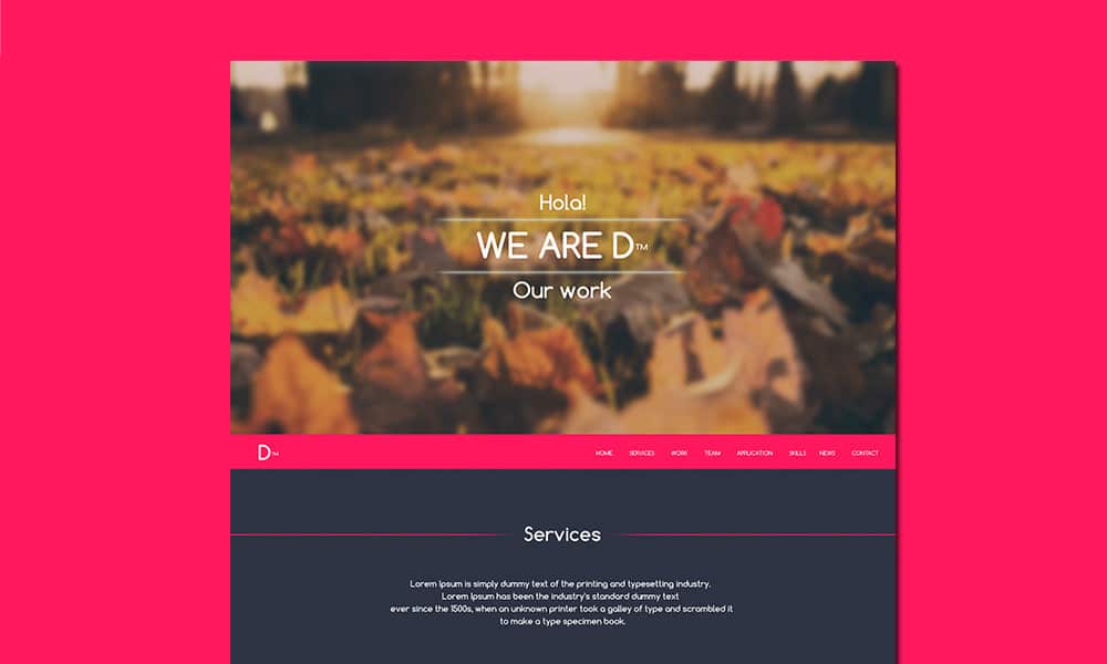 D™ - Free Onepage Web Template PSD
