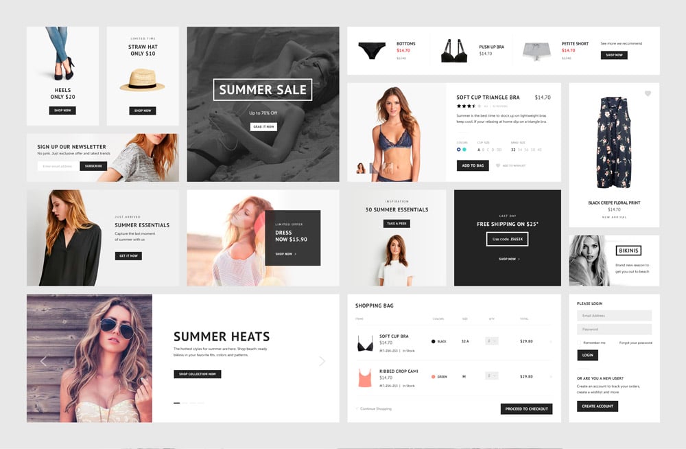 Free Ecommerce UI Kit PSD