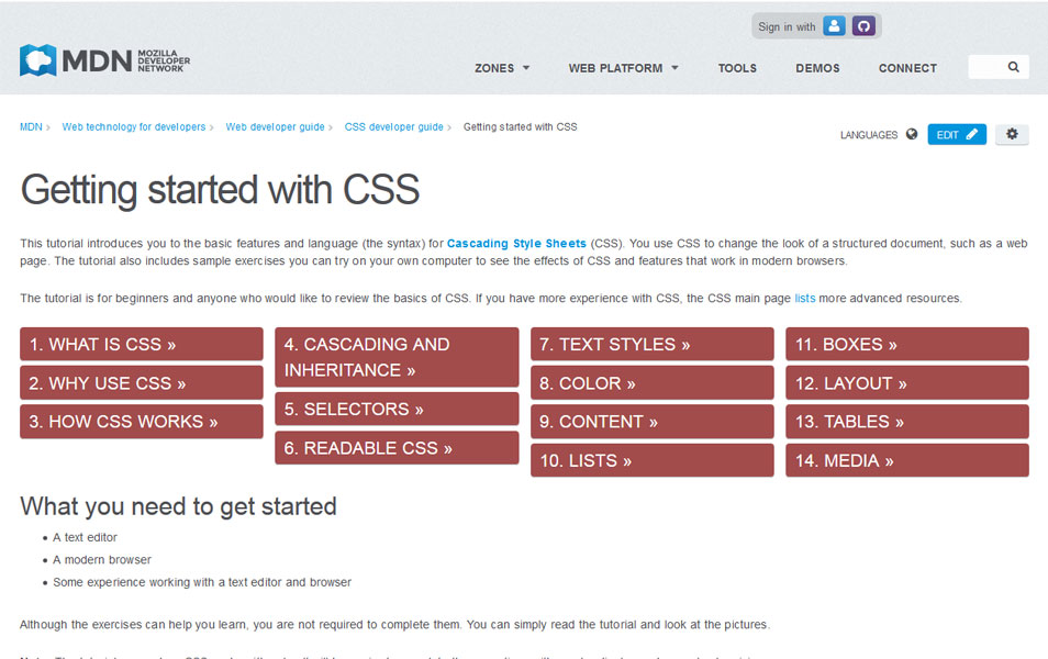 Getting started with CSS
