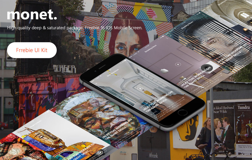 Monet - Free Mobile UI kit PSD