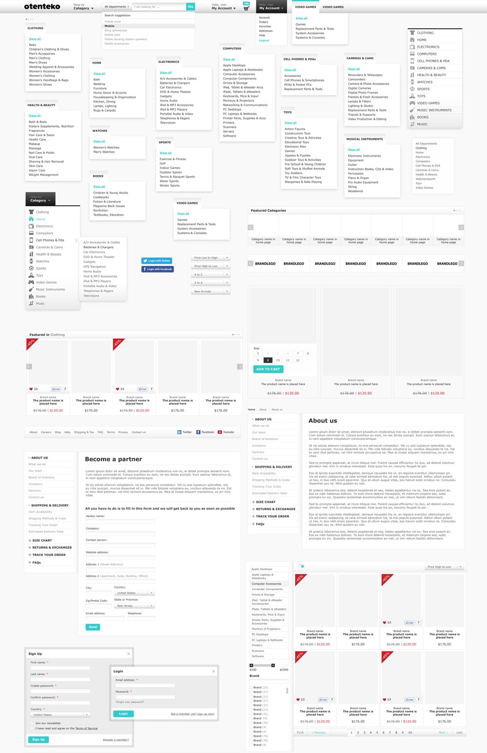 Otenteko eCommerce UI Vector Components