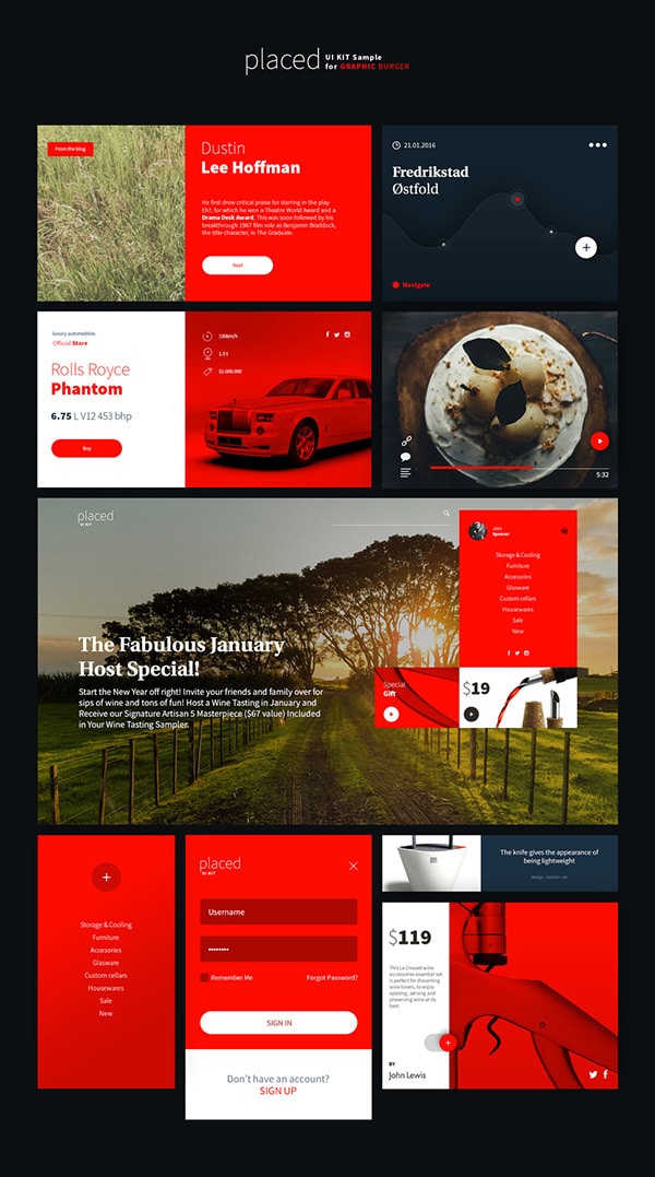 Placed UI Kit PSD