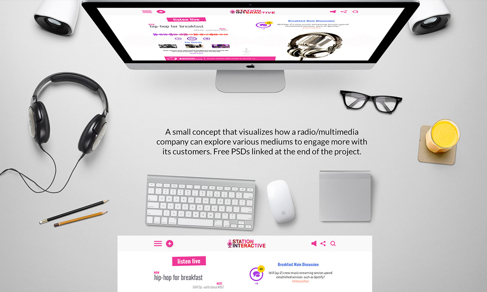 Station Interactive – Free Multimedia Web Template PSD