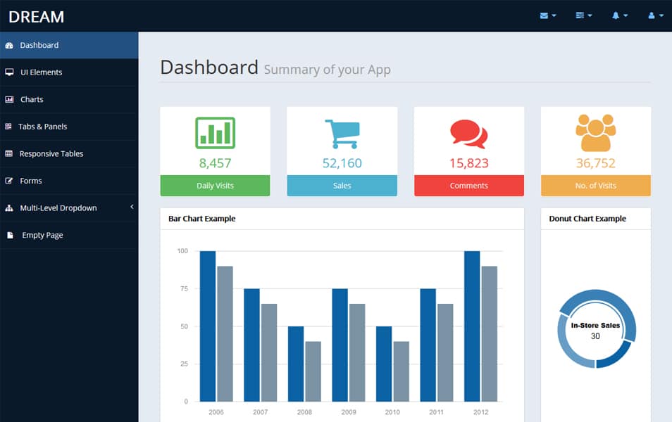 Dream Free Bootstrap Admin Template