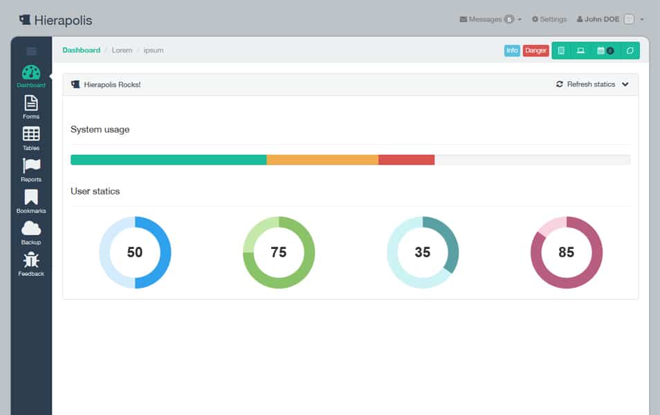 Hierapolis - Bootstrap 3 Flat Style Admin Theme