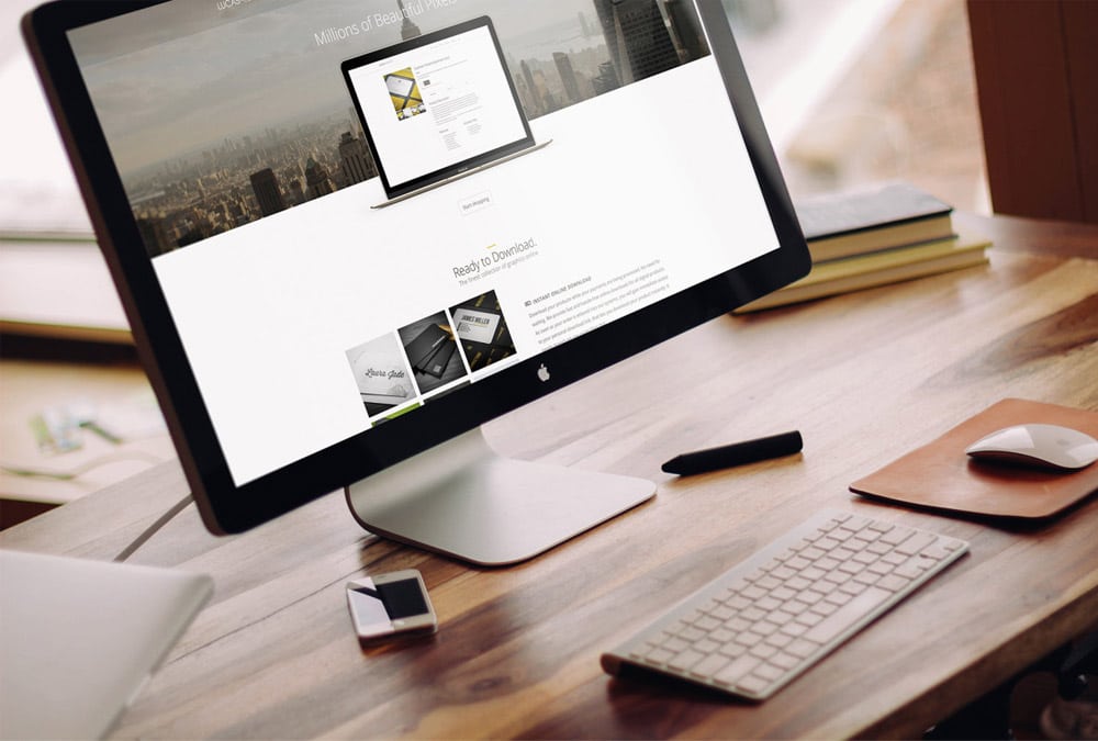 Free Apple iMac Mockup PSD