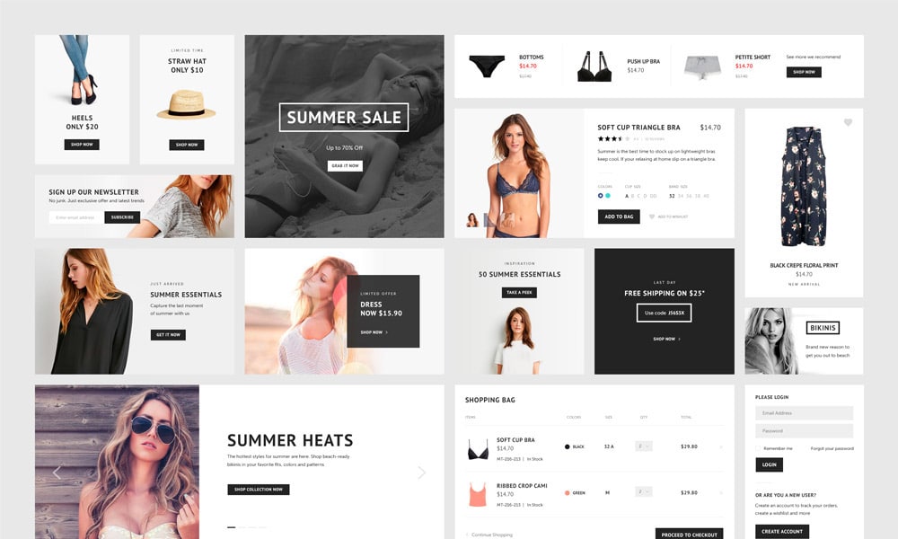 Free Ecommerce UI Kit PSD