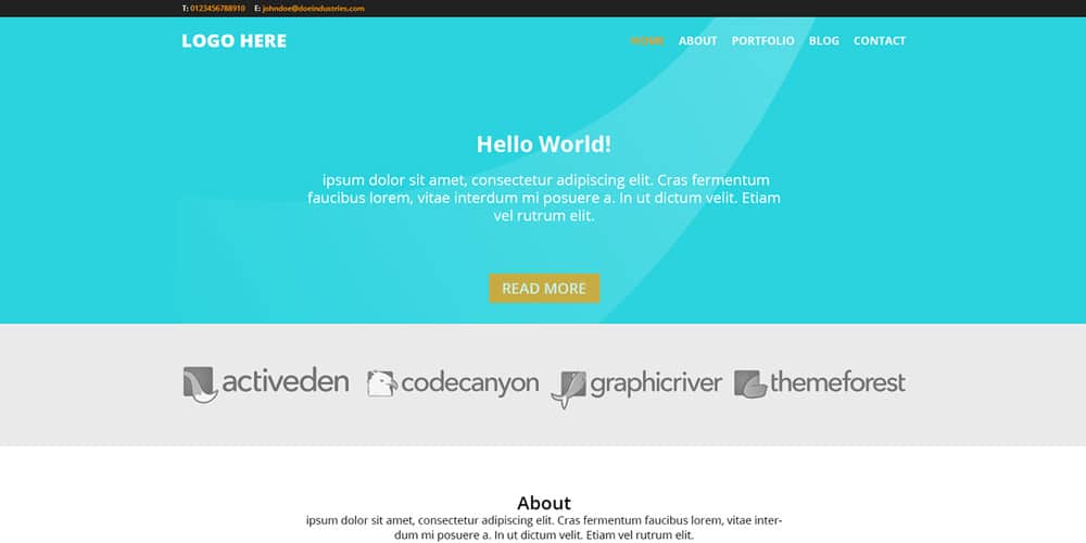 Free One Page Portfolio Web Template PSD