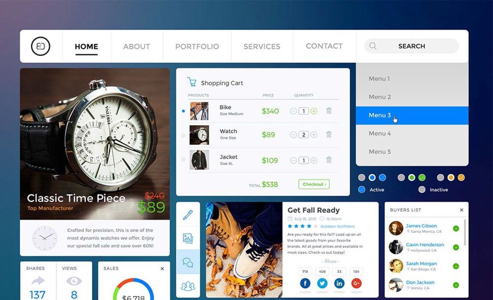 Free Shopping UI Kit PSD