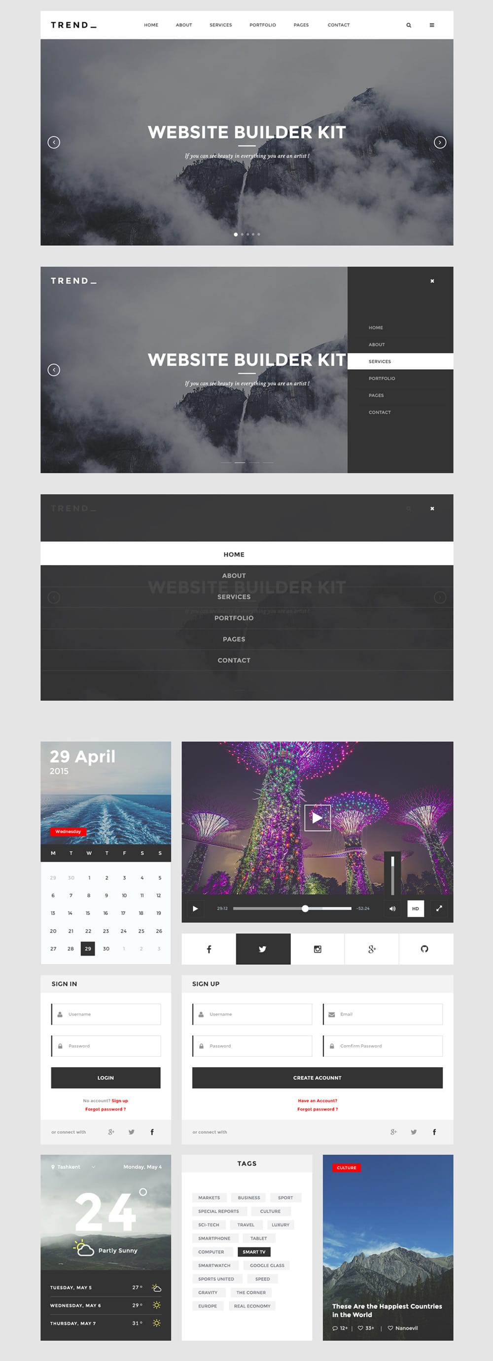 Trend UI Kit PSD